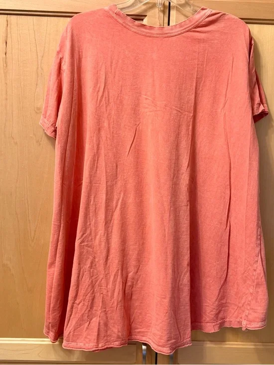 2 FP Movement by Free People Leg Day Raw Edge T-shirts Small Black & Orange - Picture 4 of 12